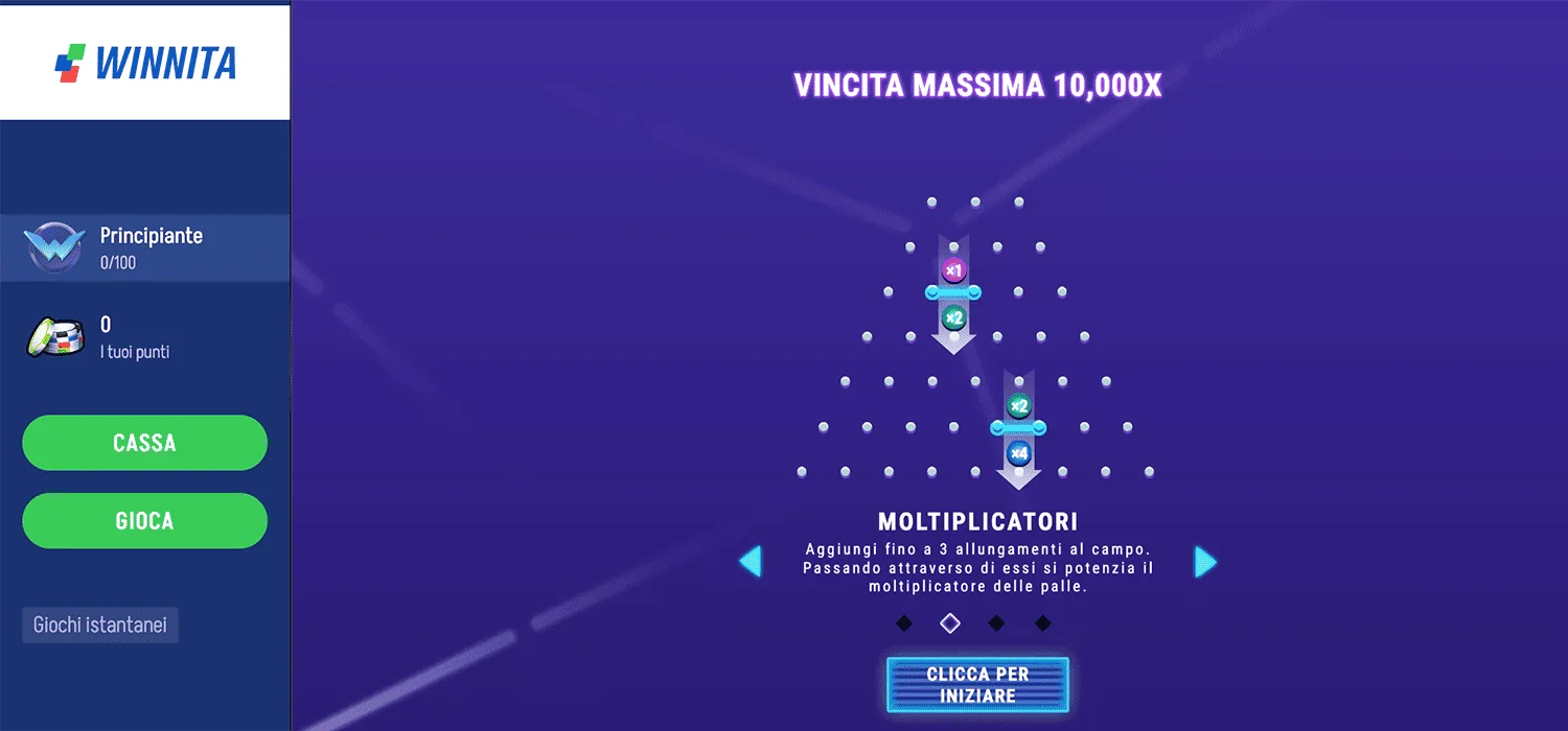 Winnita Plinko It Plinko Winnita schermata moltiplicatori